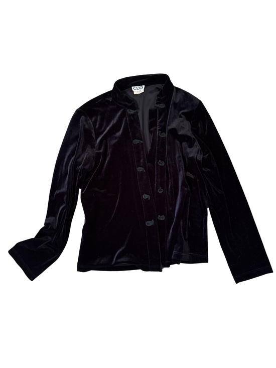 Clio Jackets & Blazers - Rare Vintage Clio Black Velvet Button-Front Jacket